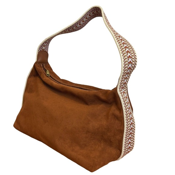 Shiraleah Handbags - Shiraleah Purse Handbag Decorative Strap Caramel Brown Zip Closure Boho‎